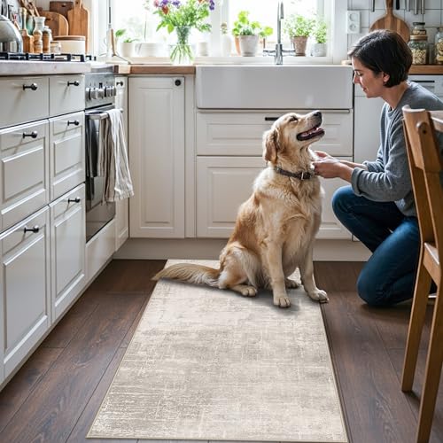 Washable 2x4 Entryway Area Rugs (2x4 / Beige/Cream)