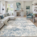 Blue Area Rug 8x10 Modern Abstract (Abstract Blue / 8' x 10' (Rectangular))