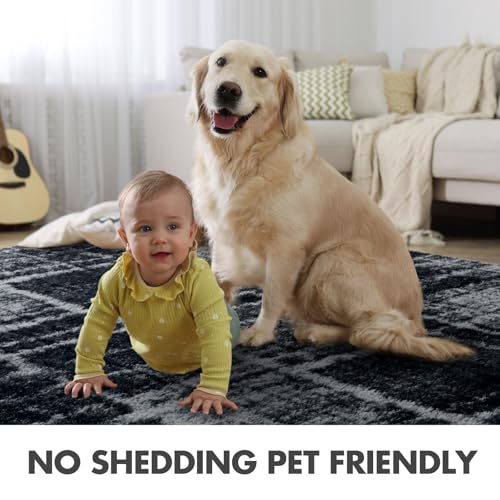 5x7 Ft Large Shag Rugs for Bedroom Living Room (Df Grey 5sm13 / 5' X 7' (Rectangular))