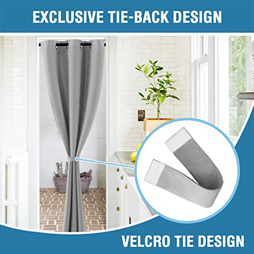 Doorway Curtain Blackout Closet Door Curtain Room Divider Window Treatment Curtain for Bedroom Thermal Insulated Privacy Drape Soundproof Grommet (42"W x 80"L (Pack of 1) / Dove Gray)