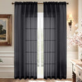 Black Sheer Curtains 90 Inches Long (59"W x 90"L (Pack of 2) / Black)