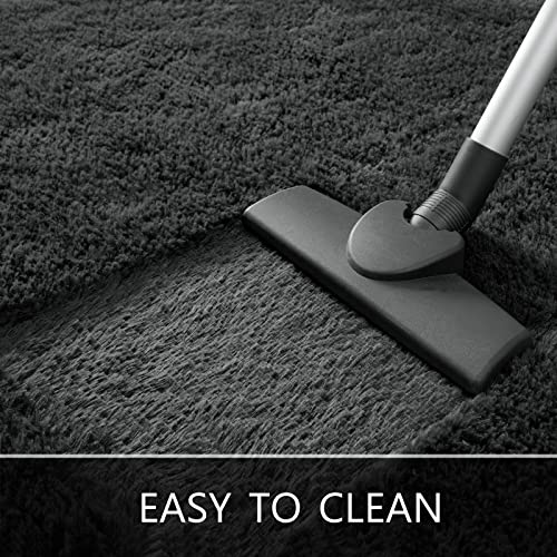 Soft Runner Rug for Bedroom Living Room Plush Fluffy Rugs 2x4 (Dark Grey / 2' x 4' (Runner))