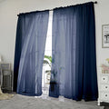 Blue Sheer Curtains (Navy Blue / 42"W x 84"L (Pack of 2))