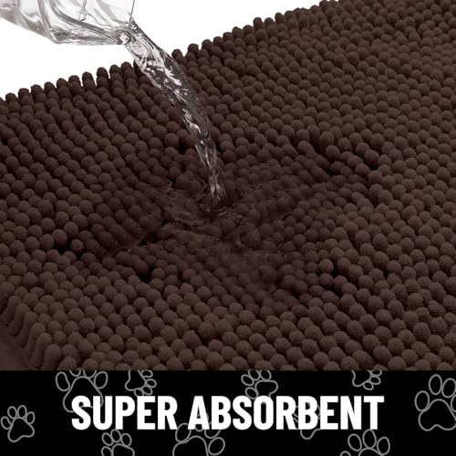 Dog Door Mat for Muddy Paws (40"X32" / Brown and Black)