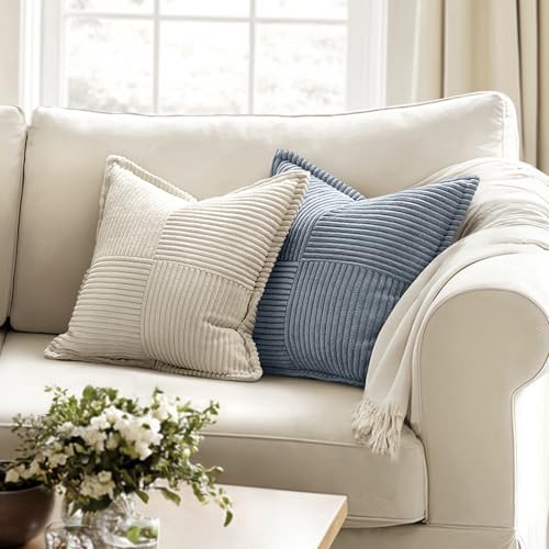 Decorative Throw Pillow Covers for Couch 16x16 Inch Dustyblue 2 Pack (Dustyblue / 16" x 16" (Pack of 2))