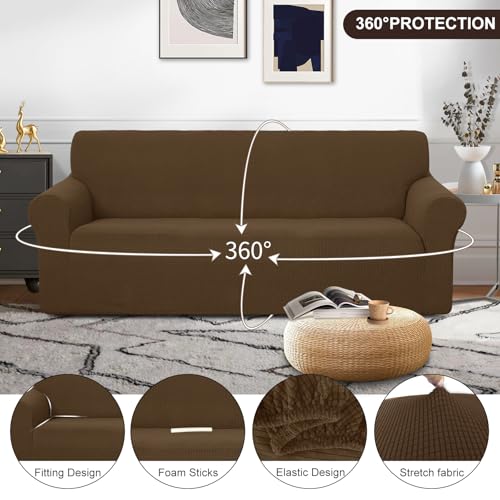 Oversized Stretch Couch Cover Slipcover (Brown / Xl Sofa)