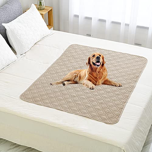 Waterproof Blanket Reversible Dog Bed Cover Pet Blanket for Furniture Bed Couch Sofa (40x50 Inch (Pack of 1) / Beige)