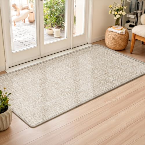 Ultra Thin Indoor Door Mat 24"x47" (Khaki / 2' X 3'11" (Rectangular))