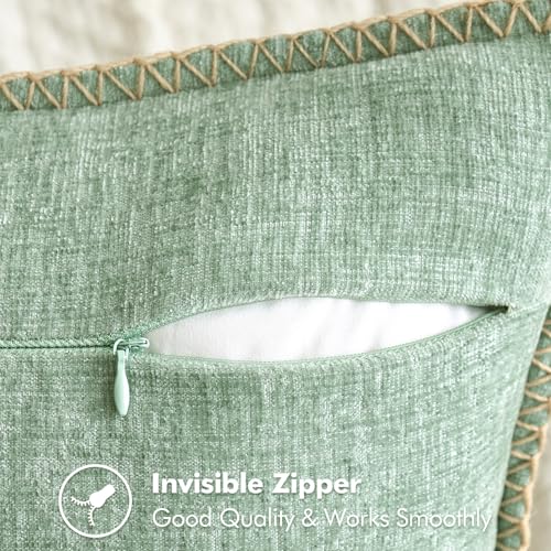 Decorative Couch Throw Pillow Covers 20x20 Inch Greyish Green 2 Pack (Greyish Green / 20" x 20" (Pack of 2))