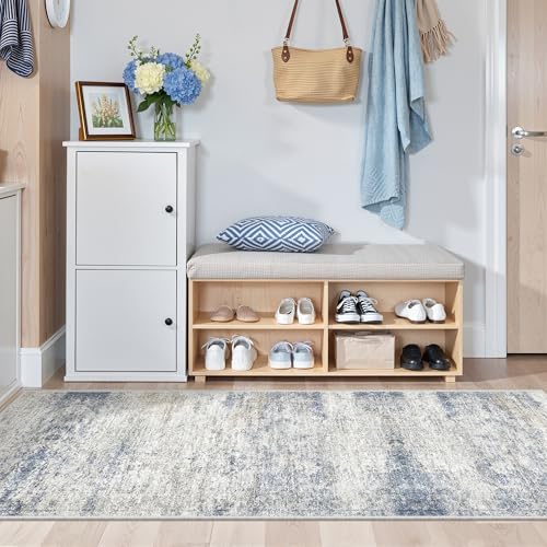 2x5 Rug Runners for Hallways Non Slip (Blue/Brown/Ivory / 2' x 5' (Runner))