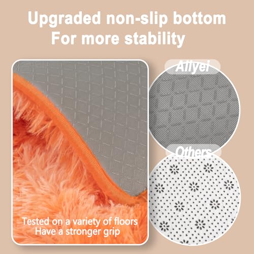 Soft Runner Rugs for Bedroom Hallways (2' x 6' (1 pc) / Tie-dyed Orange)