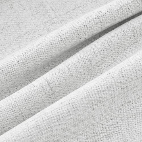 100% Blackout Linen Curtains 42 x 90 Inch Heathered White 2 Panels (Heathered White / 42"W x 90"L (Pack of 2))