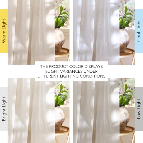 Vanilla Thick Linen Curtains 84 Inches Long (Vanilla / 55"W x 84"L (Pack of 2))