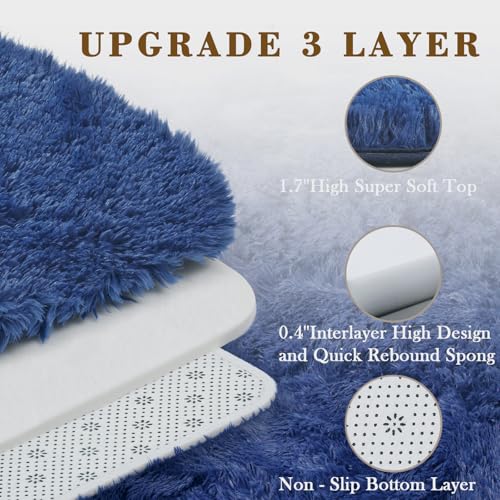 6x9 Shag Area Rug for Living Room (Royal Blue / 6' x 9' (Rectangular))