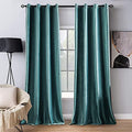 Velvet Curtains Teal 52 x 108 Inch Length Set of 2 (Teal / 52"W x 108"L (Pack of 2))