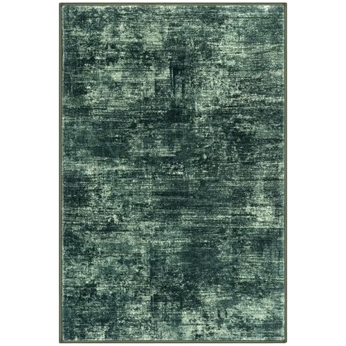 Abstract Area Rugs 6x9 Ft Washable Rugs for Living Room (Dark Green / 6' x 9' (Rectangular))
