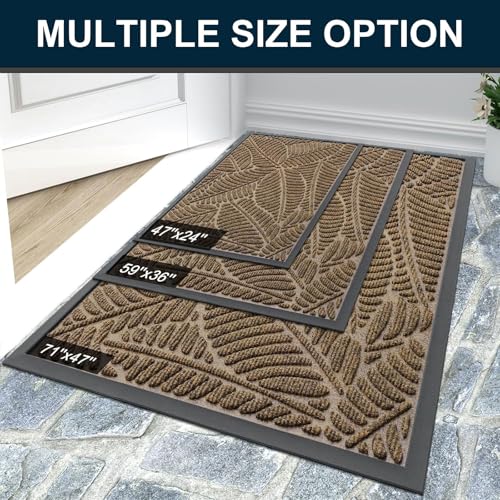 Waterproof Front Doormat (Brown / 59" X 34")