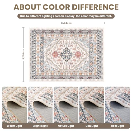 5x8 Area Rugs for Living Room (Multi Color / 5' x 8' (Rectangular))