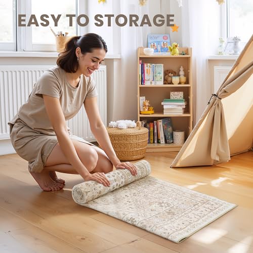 2'6 x 10' Runner Rug Non Slip (Cream/Beige / 2'6" x 10' (Runner))