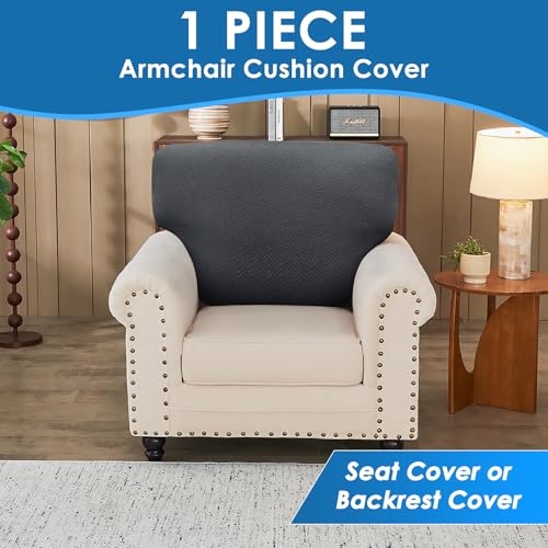 1 Piece Stretch Couch Cushion Covers Individual Sofa Slipcovers (Single Seat Cushion/Backrest / Dark Gray)