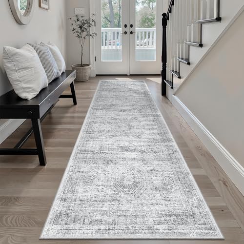 Runner Rug 2x7 Washable Non (Grey / 2' x 7' (Runner))