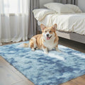 Small Shag Area Rug for Bedroom (Dark Blue Tie-dyed / 2' x 3' (Rectangular))