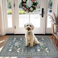 Washable 2x3 Runner Rug for Entryway (2' x 3' (Rectangular) / Floral/Blue)
