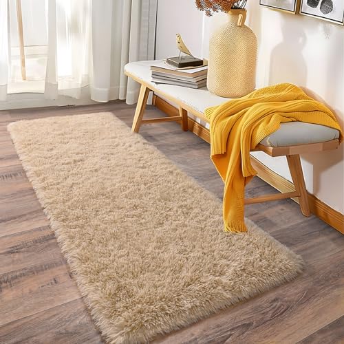Soft Runner Rugs for Bedroom Hallways (2' x 6' (2 pcs) / Beige)