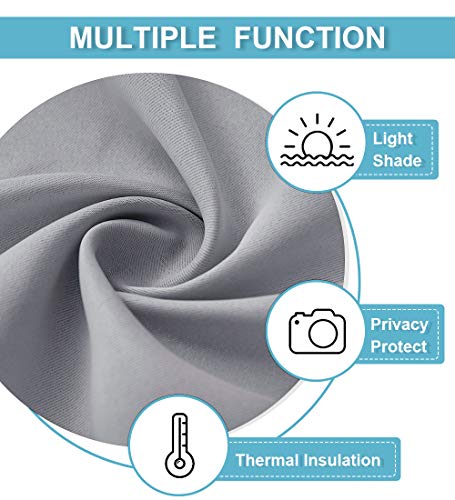 Cafe Blackout Curtains 30 inch Length (Silver Grey / 29"W x 30"L (Pack of 2))