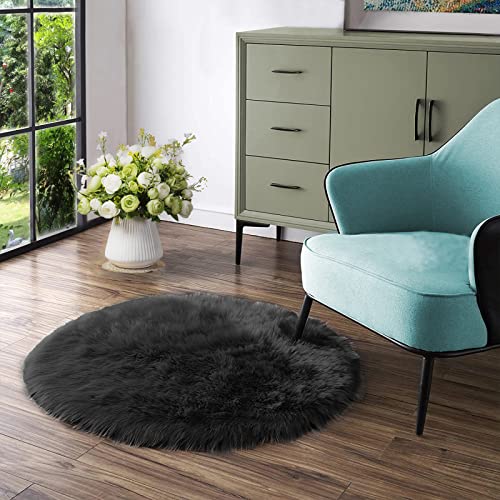 Black Round Rug 4 ft (4' (Round) / Black)
