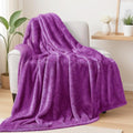 Fuzzy Large Fleece Throw Blanket for Couch (Purple / 50x70 IN)