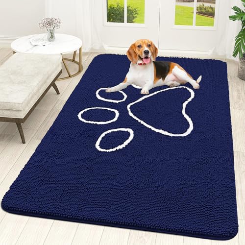 Dog Door Mat for Muddy Paws 59x35 (Navy Blue / 59" X 35")