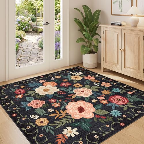 4x4 Square Area Rug (Black / 4' x 4' (Rectangular))