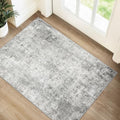 Washable 2'x3' Abstract Area Rug for Living Room Gray White (Gray/White / 2' x 3' (Rectangular))