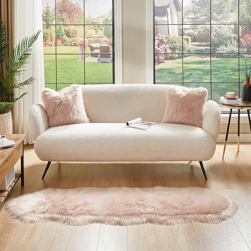 Faux Sheepskin Rug (2' x 6' (Sheepskin) / Pink)