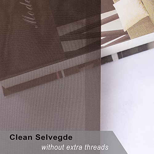 Chocolate Sheer Curtains 96 Inch Length (Chocolate / 42"W x 95"L (Pack of 2))
