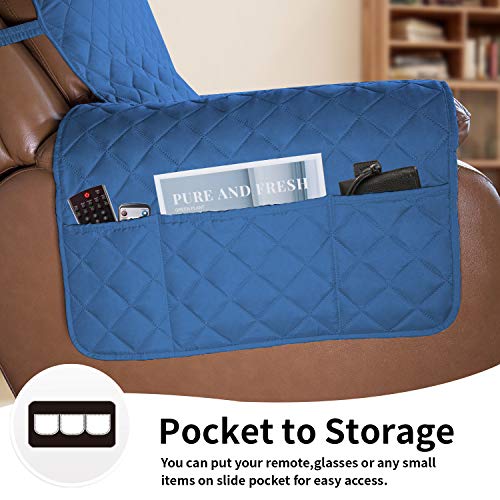 Reversible Couch Cover (Blue/Ivory / Large Recliner)