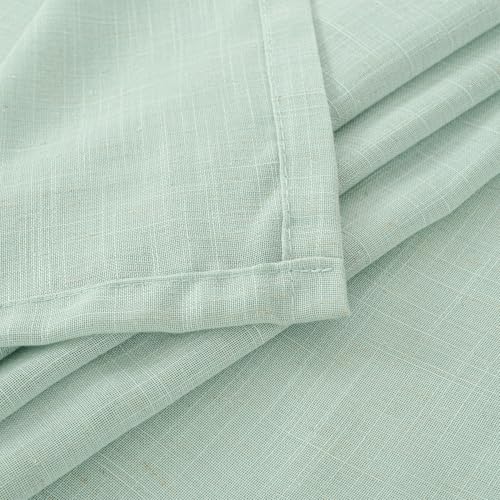 Light Green Linen Curtains 40 Inches Long (Sage Green / 42"W x 40"L (Pack of 2))