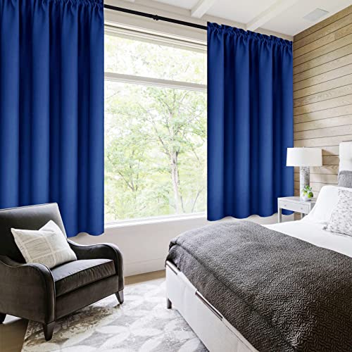 Blackout Curtains for Bedroom Living Room 38 x 45 Inch Long 2 Panels (Classic Blue / 38"W x 45"L (Pack of 2))
