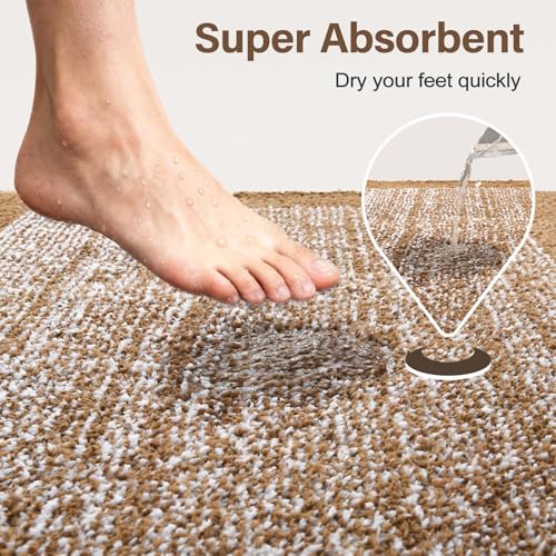 48x24 Long Bathroom Rugs Non Slip Washable (Coffee / 2' x 4' (Rectangular))