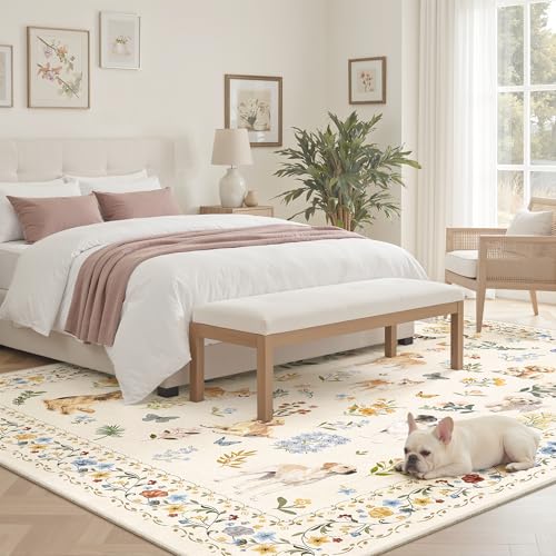 Dog 6x9 Area Rugs for Living Room (Dog/Beige / 6' x 9' (Rectangular))