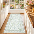 Washable Area Rug (Green/White/Blue / 2' x 6' (Rectangular))