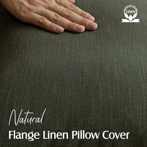 Linen Solid Decorative Throw Pillow Cover 22x22 Inch Dark Green (22" x 22" (Pack of 2) / Rifle Green)