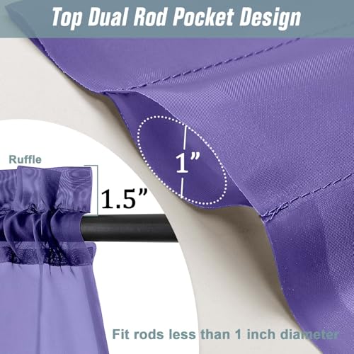 Purple Sheer Curtains for Window 96 Inches Long 2 Panels Set (42"W x 96"L (Pack of 2) / Purple)
