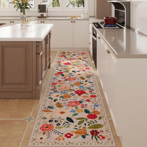 Long Hallway Runner Rug 2'7"x14' Washable (Beige / 2'7" x 14' (Rectangular))