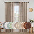Taupe Linen Curtains 42x84 Inch Length 2 Panels for Bedroom Decor (42"W x 84"L (Pack of 2) / Taupe)