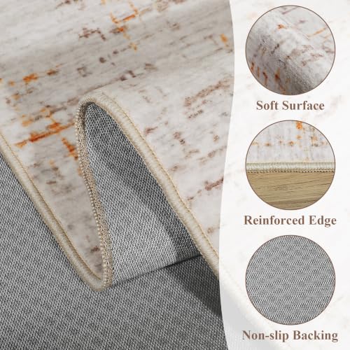 8x10 Washable Area Rugs (Orange/Brown / 8' x 10' (Rectangular))