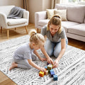 4x5 Area Rug Washable Moroccan (Grey / 4' x 5')