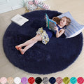 Dark Navy Blue Large Round Circle Rug 6Ft for Bedroom Living Room (Dark Navy / 6' (Round))