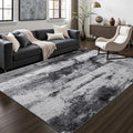 Abstract Area Rug Modern Washable Rug Soft Non Slip Rug Low Pile for Bedroom Living Room Dining Room Slate Grey 5x8 Feet (Slate Grey / 5' x 7'11" (Rectangular))